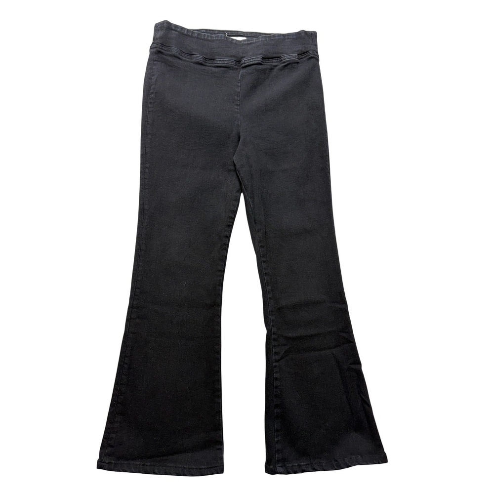 FRAME Pull On Flare Jeans Womens 2 Black Dark Wash Mid‎ Rise Stretch 25.5 Inseam